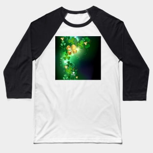 Glowing Golden Shamrock Baseball T-Shirt